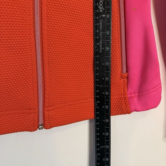 Spyder Women’s S Fleece Ski Jacket Pink Orange Full Zip Hooded Sweatshirt - Picture 9 of 9